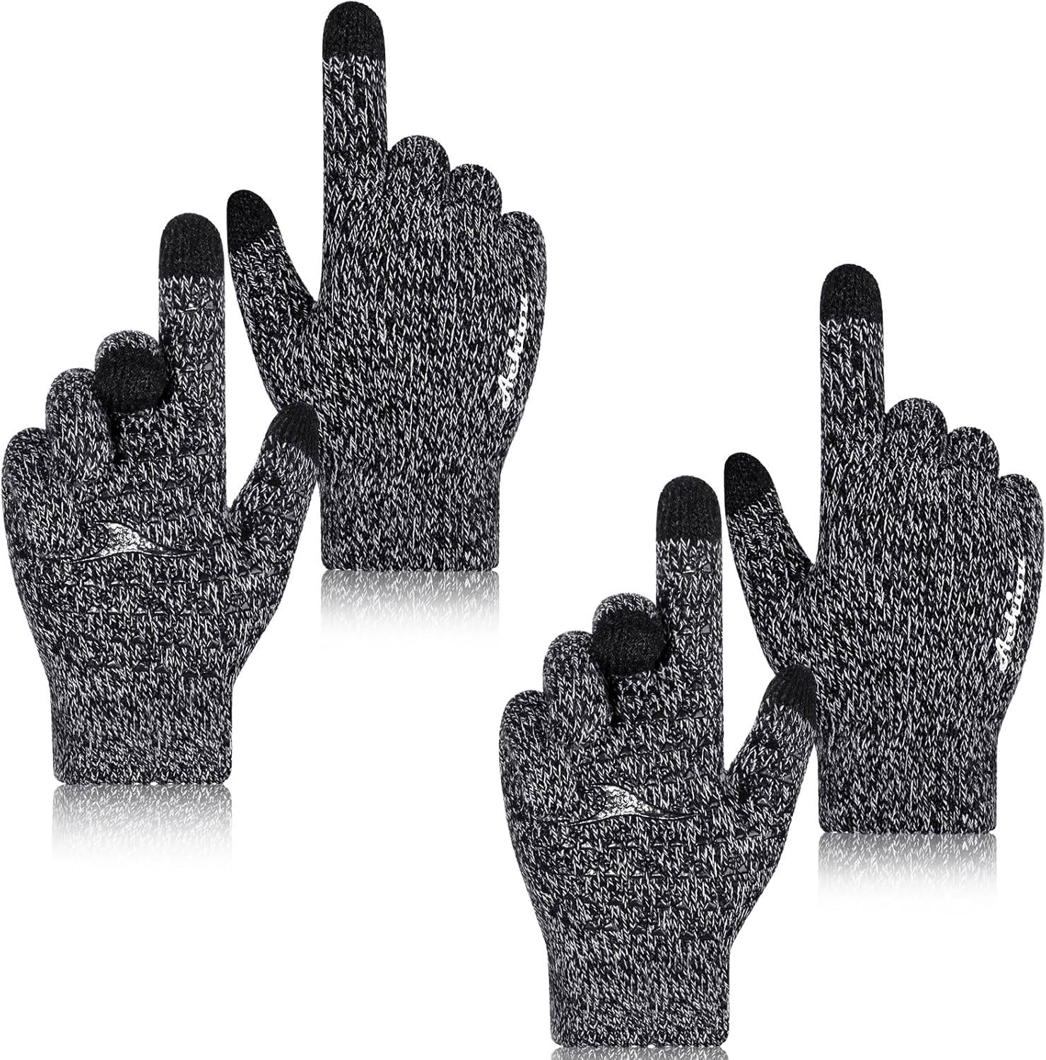 Achiou Touch Screen Winter Gloves - 2 Pairs Warm Texting Gloves