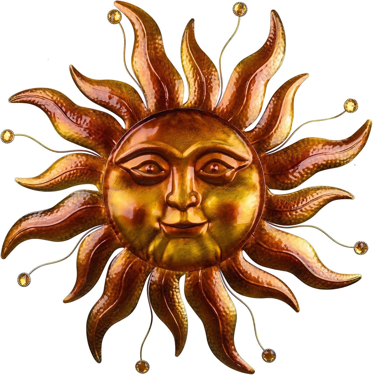 Large Gold Metal Sun Wall Art Decor for Outdoor and Indoor Spaces