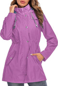 Kikibell Rain Jacket Women Striped Lined Hooded (Style DQM5)