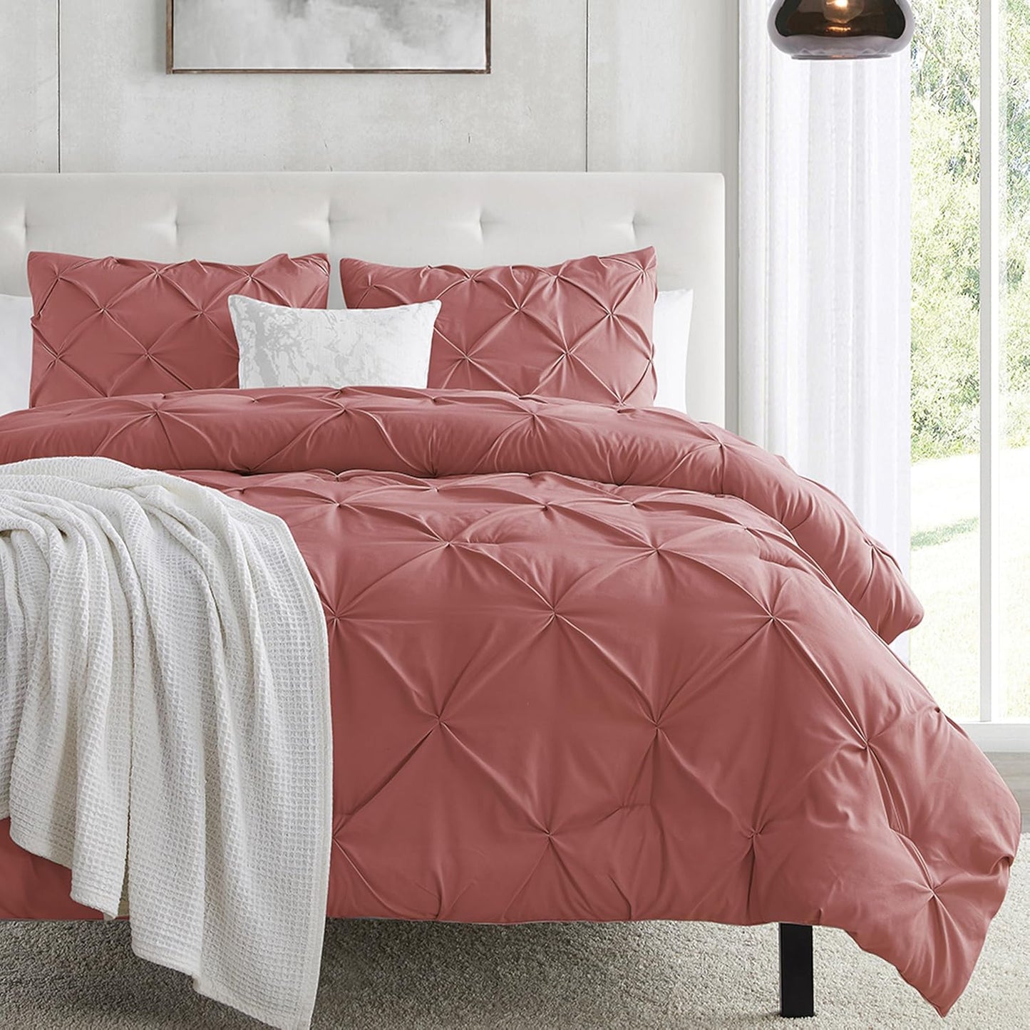 Nestl Pink Clay Duvet Cover Queen Size - Luxurious Bedding Set
