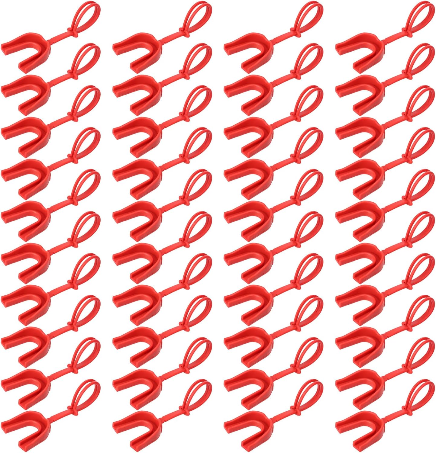 40 Pcs Strapped Mouth Guard Bulk for Football and Sports Use