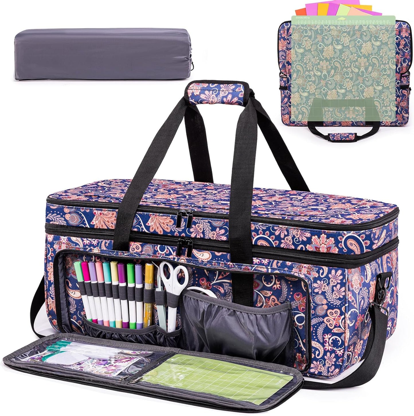 Cricut Maker 3 Carrying Case with Double-Layer Storage Design