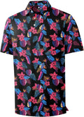 ZITY Mens Golf Shirts Short Sleeve Print Patterns Performance Polo fit