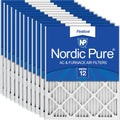 Nordic Pure 16x24x1 Pleated MERV 12 Air Filters 12 Pack - High