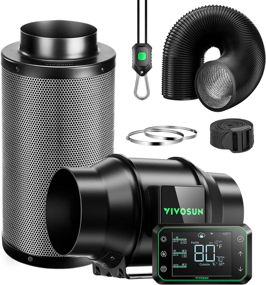 VIVOSUN Smart Air Filtration PRO G6 Kit - Ultimate Grow Tent Ventilation!