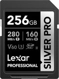 Lexar 256GB Professional SILVER PRO SD Card - Fast UHS-II Performance