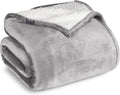 Twin/Twin XL Sherpa Fleece Blanket Light Grey - Ultra Soft Cozy Throw