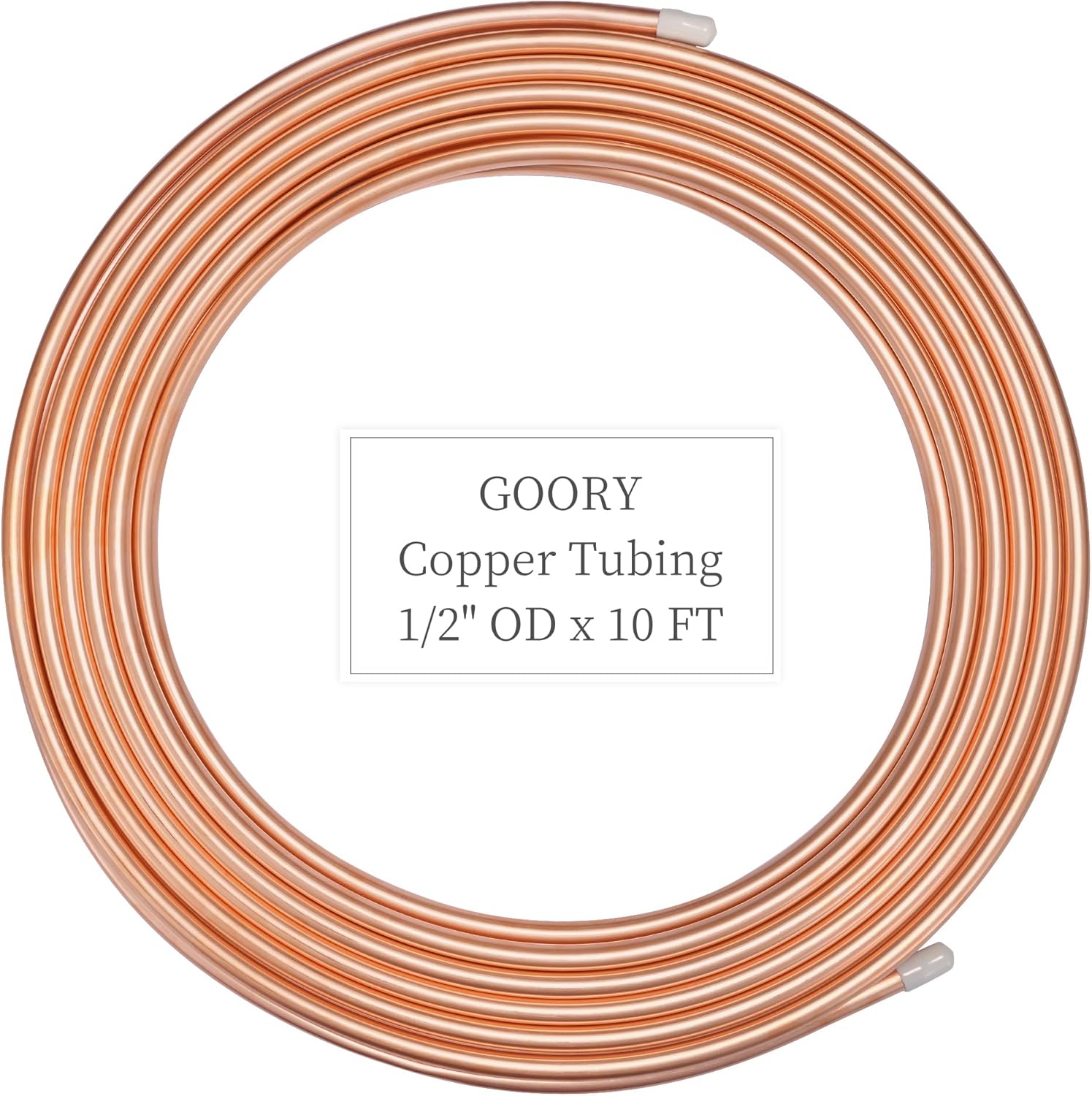 GOORY Copper Tubing 1/2 OD x 0.445 ID x 10 Ft for HVAC