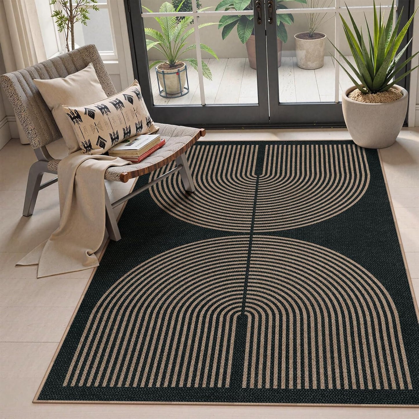 Lahome Modern Rainbow Easy Jute 4x6 Rug for Stylish Spaces