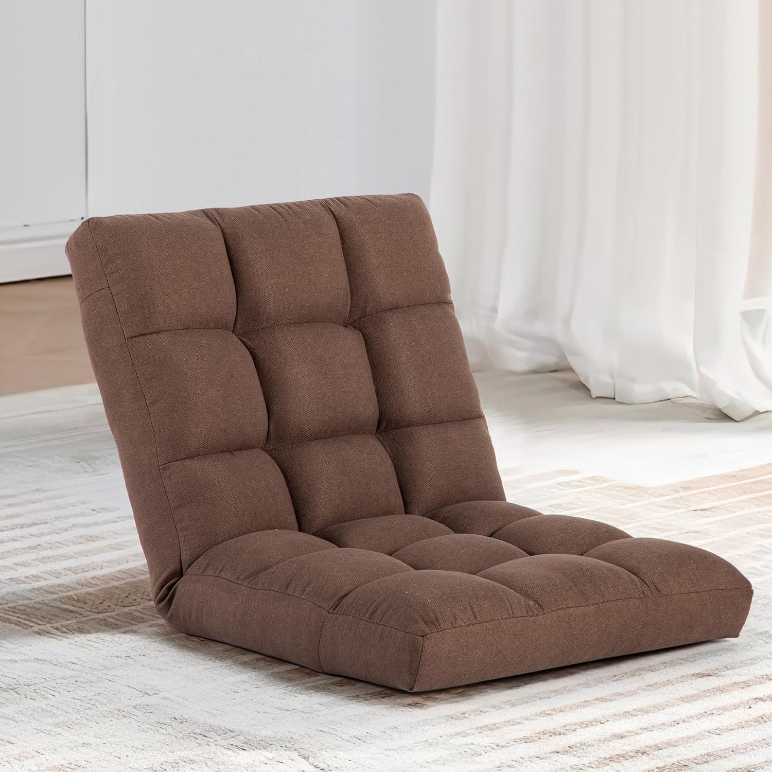 Folding Floor Chair with Back Support for Gaming and Relaxation