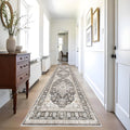 Runner Rug 3x10 Grey - Non Slip Washable Oriental Runner