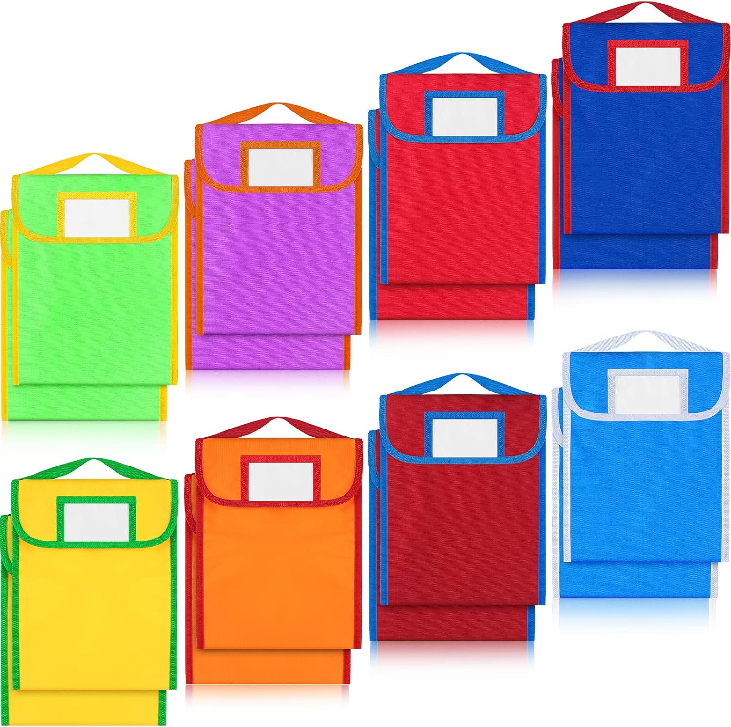 Lincia 16 Pcs Nylon Book Pouch Bags for Kids and Classroom Use