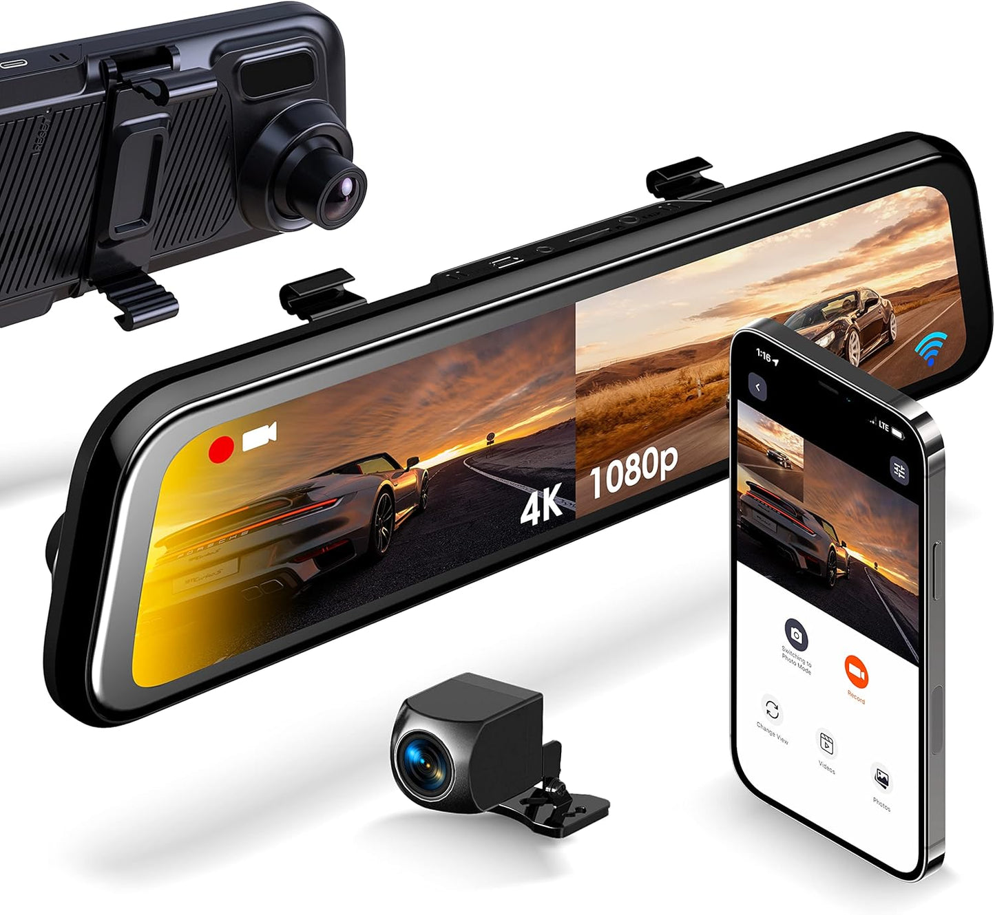 RexingUSA M2 MAX - Ultimate 2-Ch Dash Cam: 4K + 1080p, GPS, Wi-Fi!