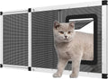 Ventilated Pet Door for Window 39-46 in - Magnetic 4-Way Lock