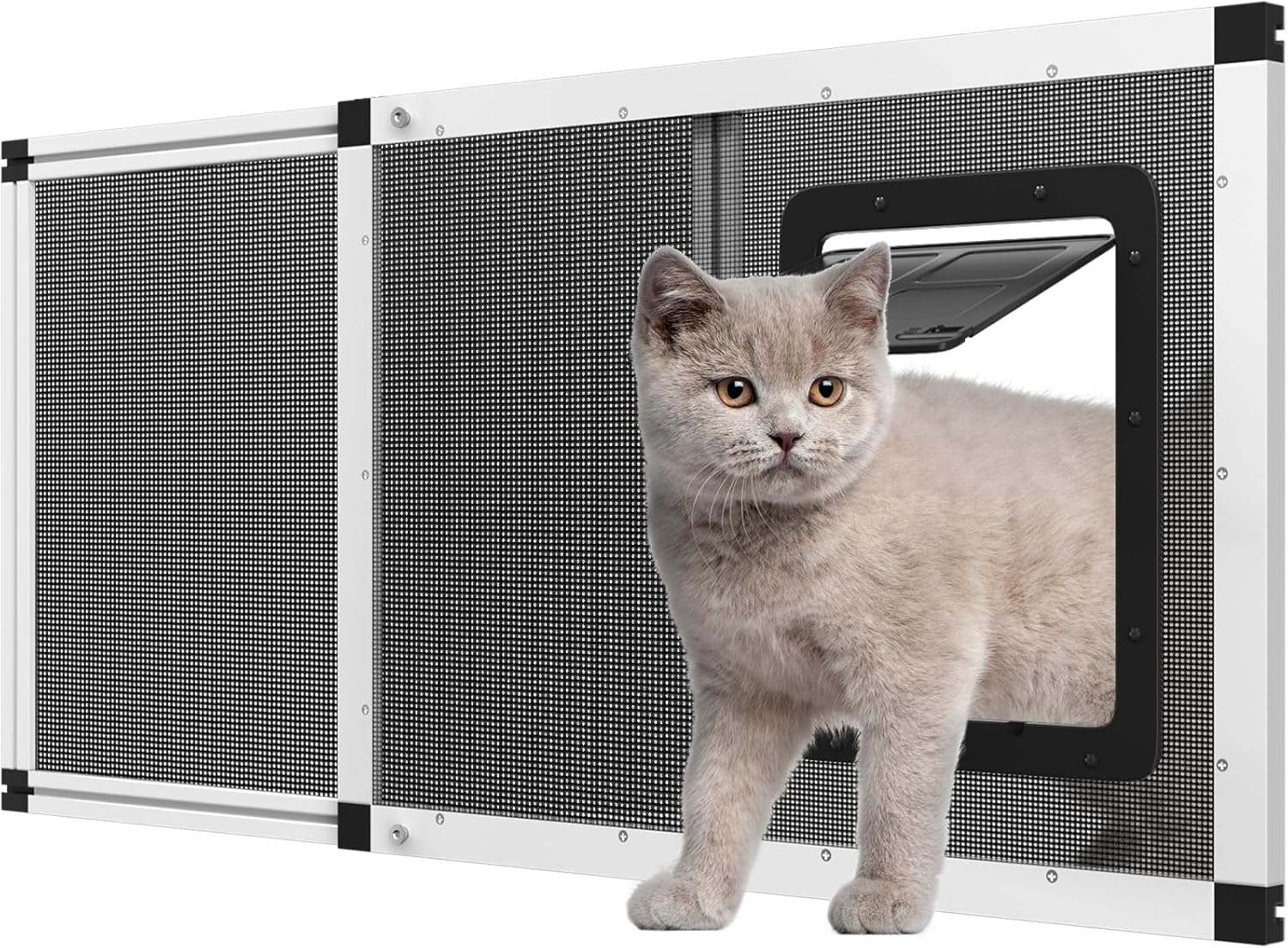 Ventilated Pet Door for Window - Easy Install & Bug-Proof Design