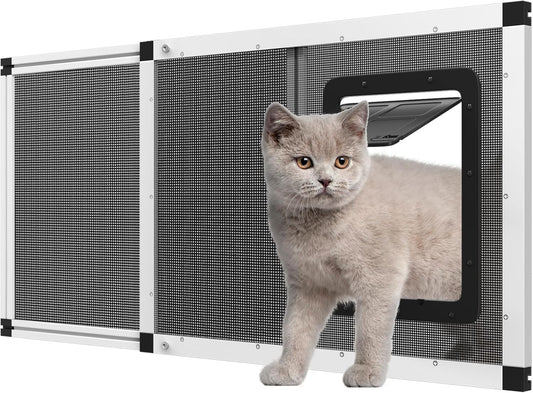 Ventilated Pet Door for Window - Easy Install & Bug-Proof Design