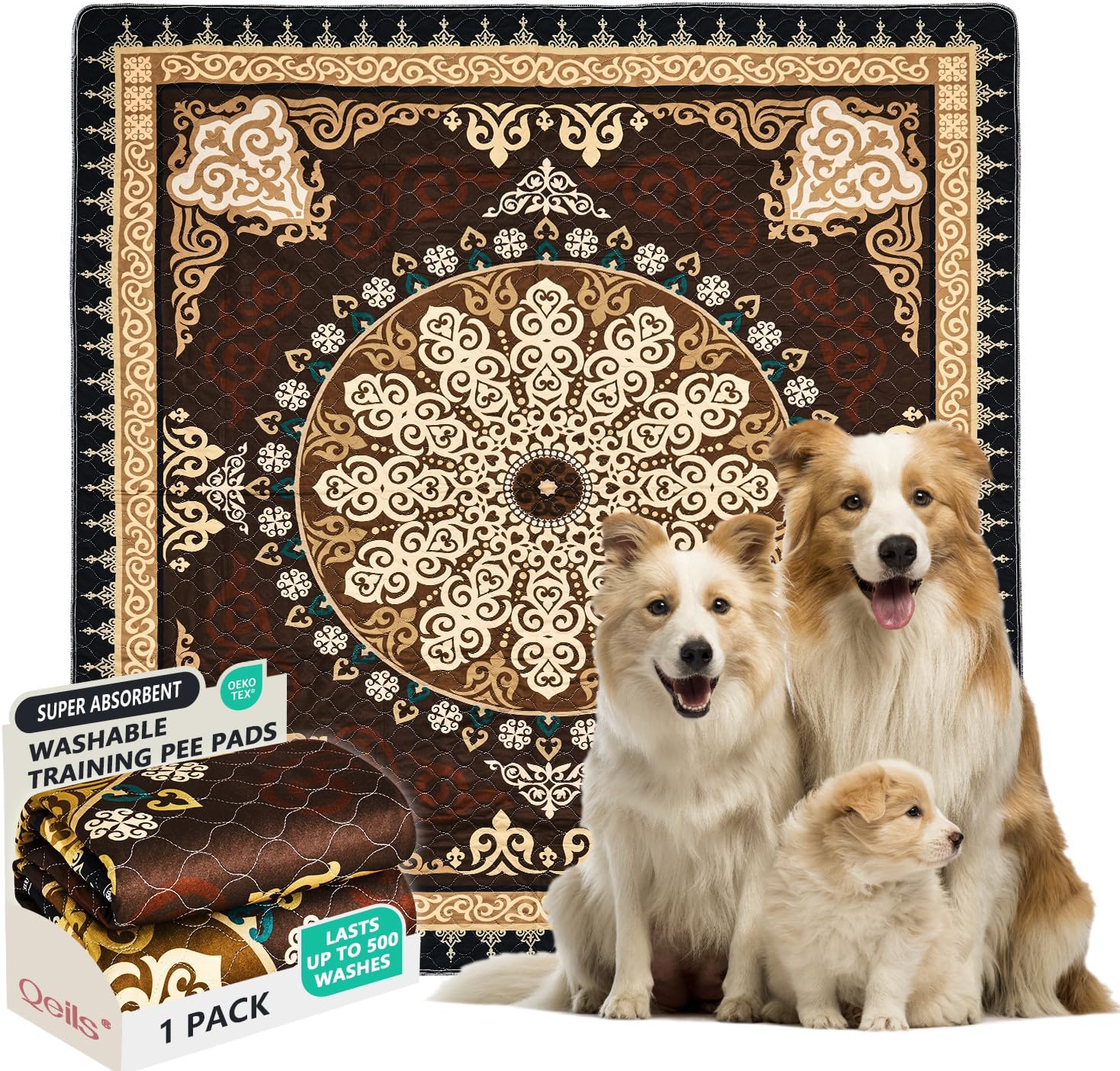 Qeils Washable Pee Pads for Dogs - Super Absorbent & Leakproof