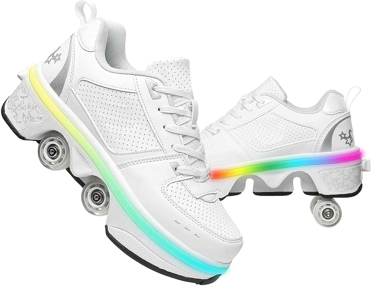 Double-Row Deform Wheel Automatic Walking Shoes for Skating Fun