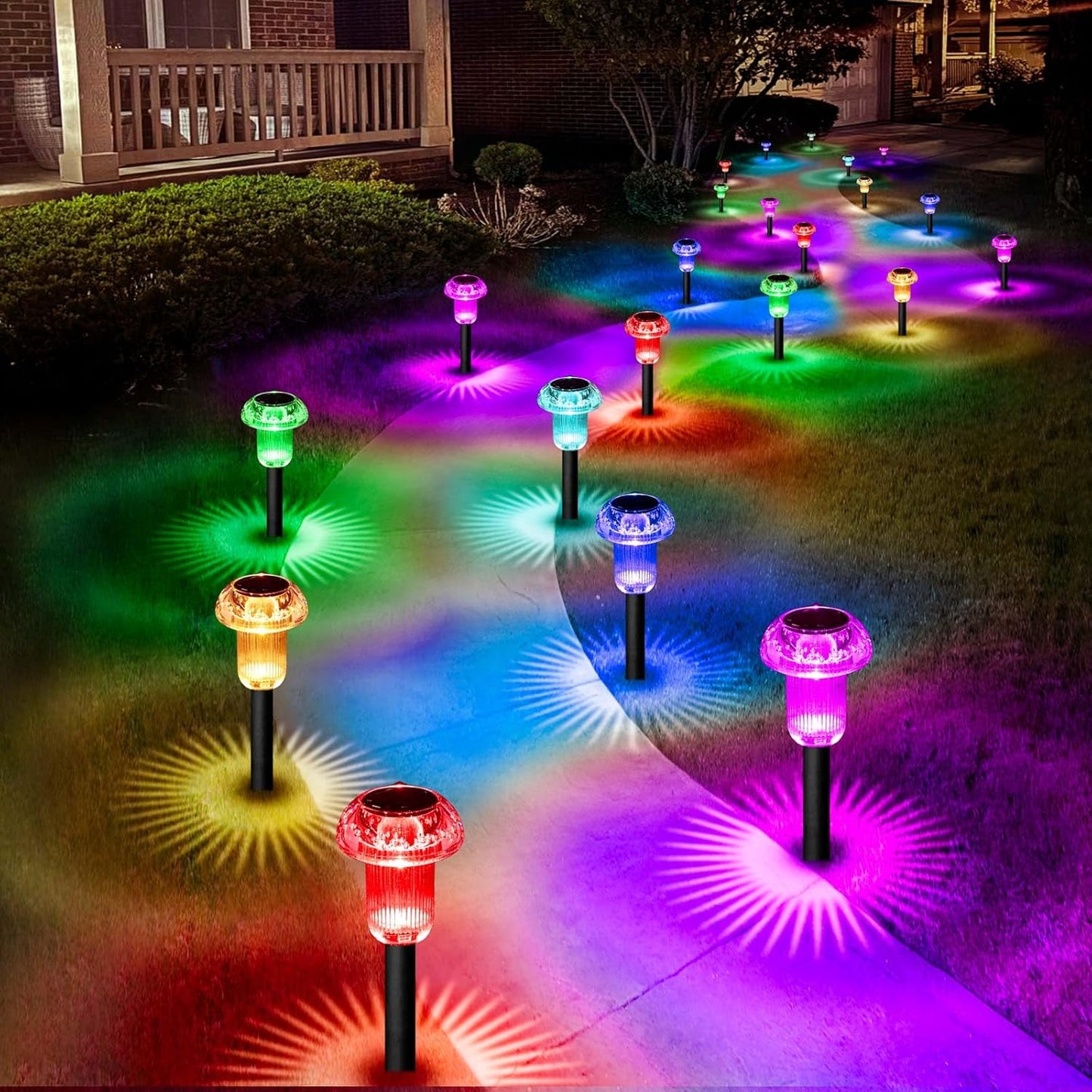 16 Pack Solar Powered LED Mushroom Garden Lights for Outdoors