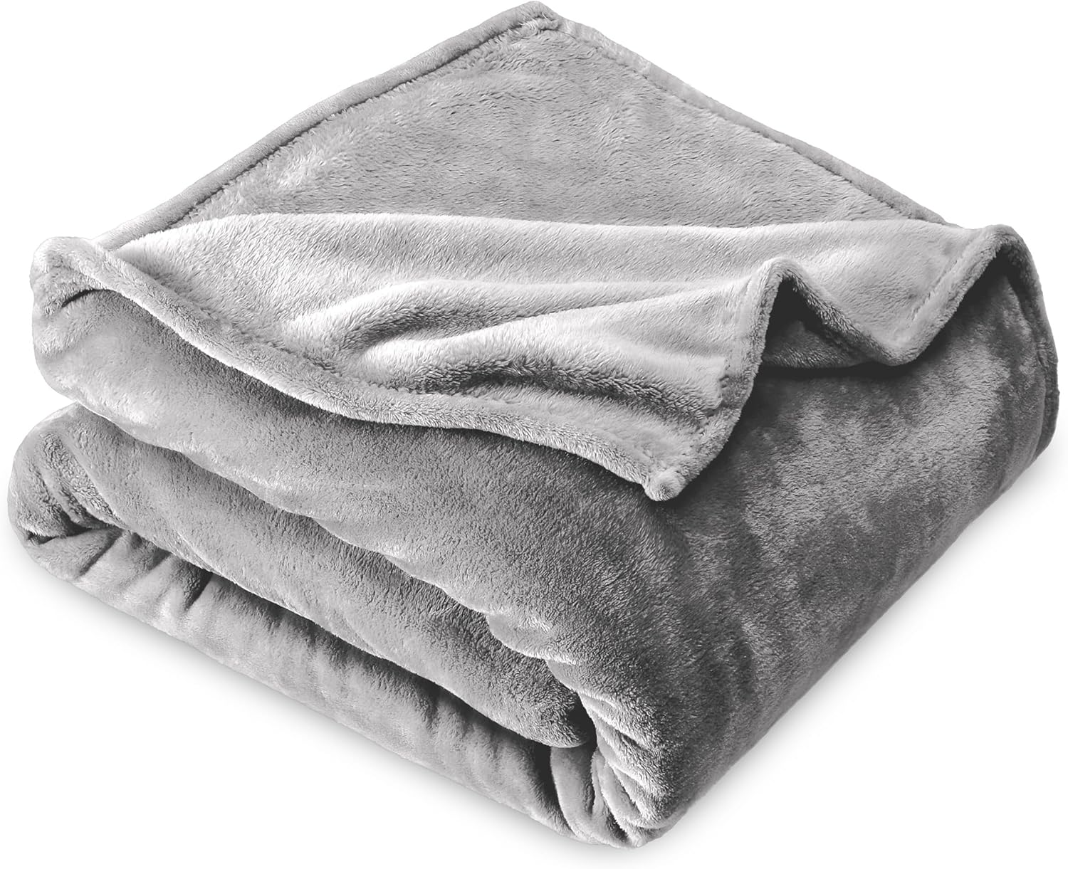 Bare Home Microplush Fleece Blanket - King Size Light Grey