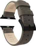 Top Grain Leather Apple Watch Band - Black PVD Buckle Comfort