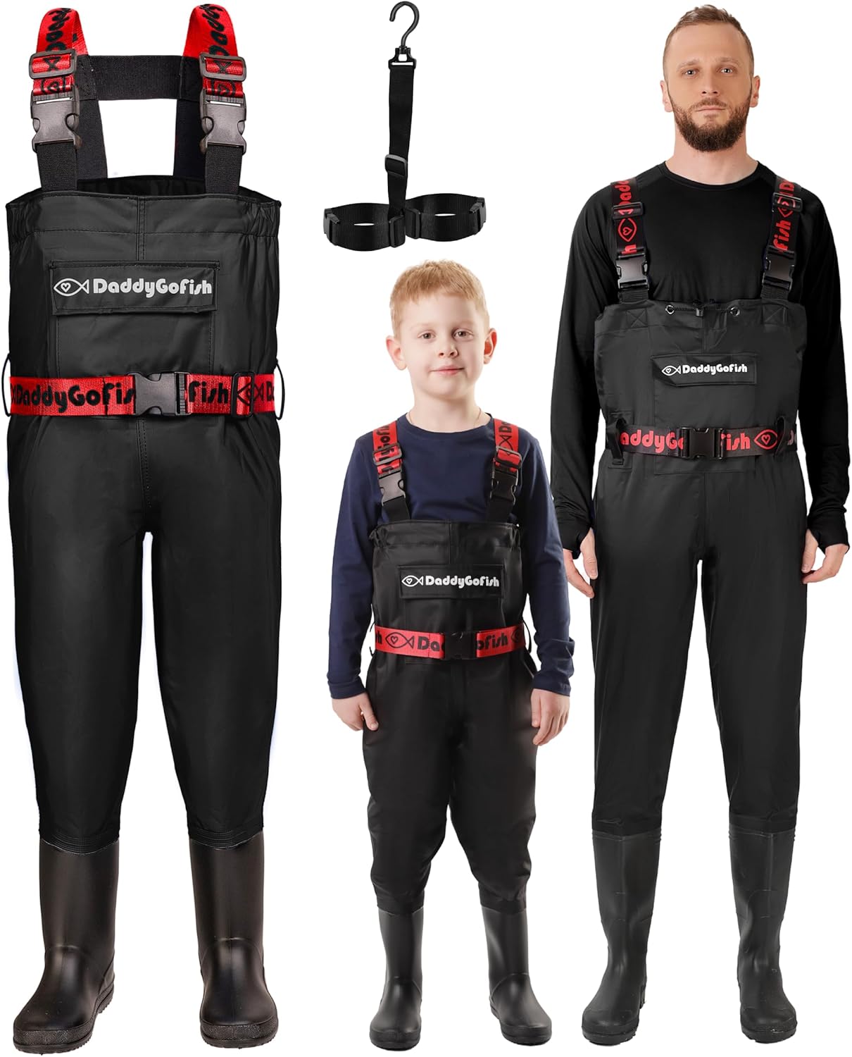 DaddyGoFish Chest Waders for Kids and Adults - Waterproof Gear