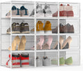 XX-Large Modular Clear Plastic Stackable Shoe Storage Organizer