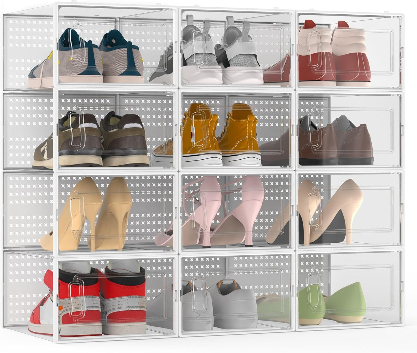 XX-Large Modular Clear Plastic Stackable Shoe Storage Organizer