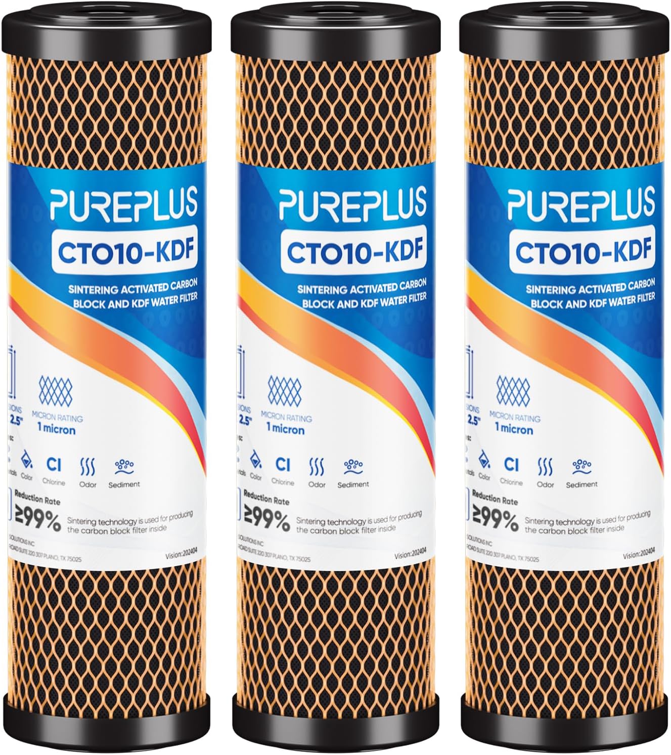 1 Micron 2.5in x 10in Whole House CTO Carbon Water Filter