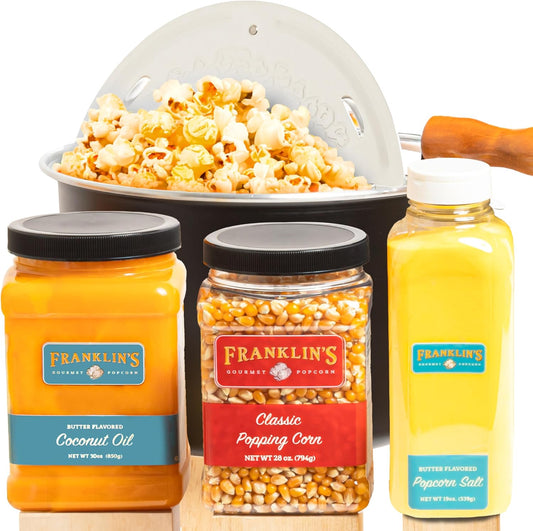 Ultimate Movie Night Bundle: Popcorn Maker + Kernels + Butter Kit