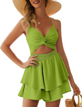 Women's Jumpsuit Sexy V Neck Twist Spaghetti Straps Mini Romper