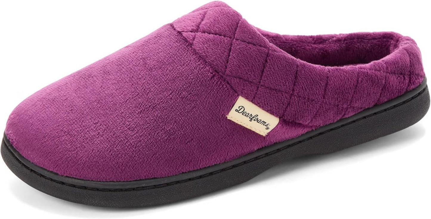 Darcy Velour Clog Slippers with Memory Foam for Ultimate Comfort