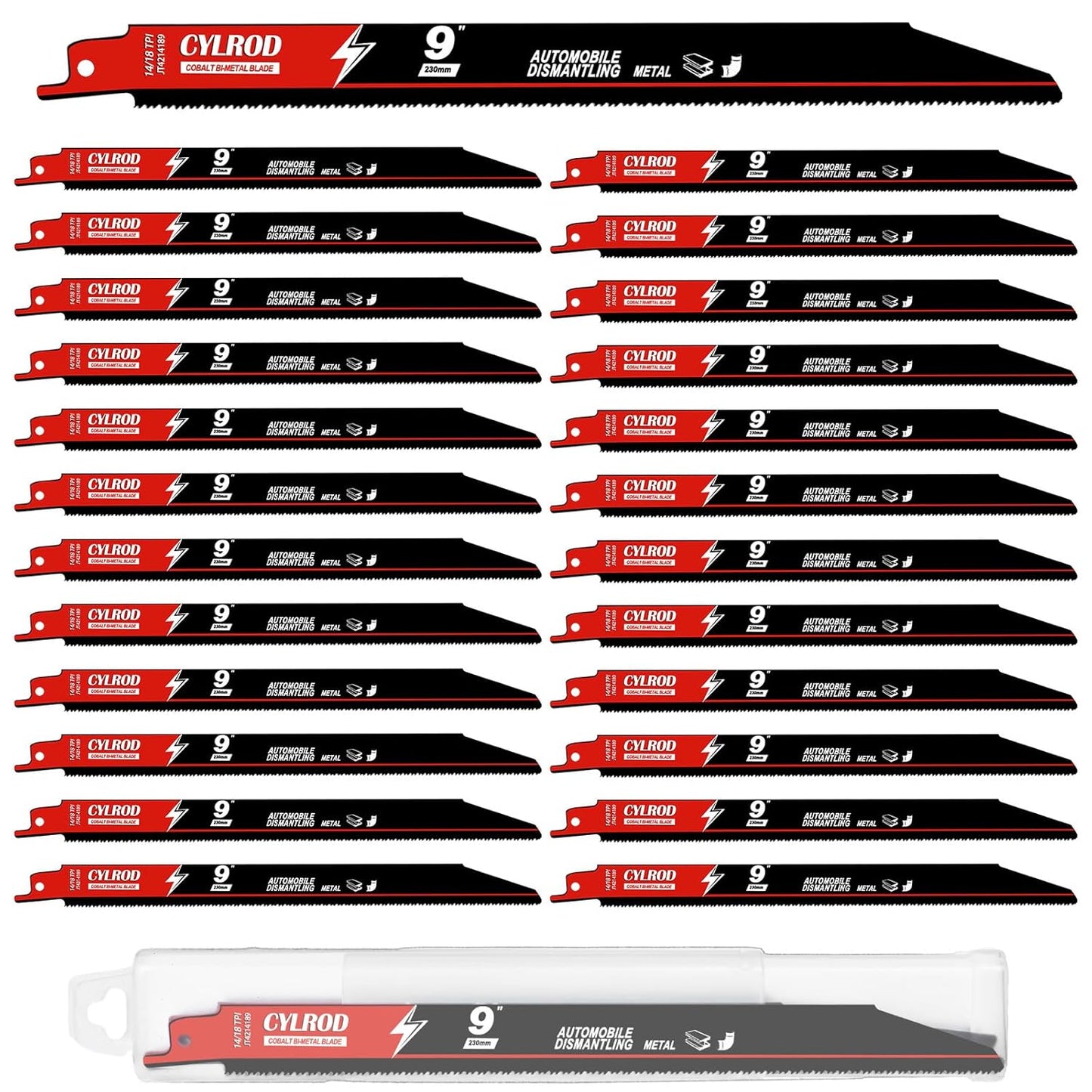 25 Pack 9 in Reciprocating Saw Blades for Metal Cutting