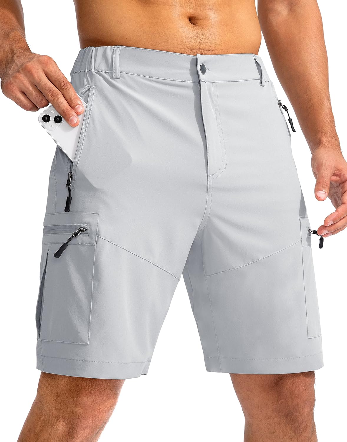 Pudolla Men's Hiking Cargo Shorts 9in Lightweight Outdoor Gear