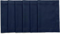 Navy Blue Placemats Set of 6 - Cotton Linen Hemstitch Placemats