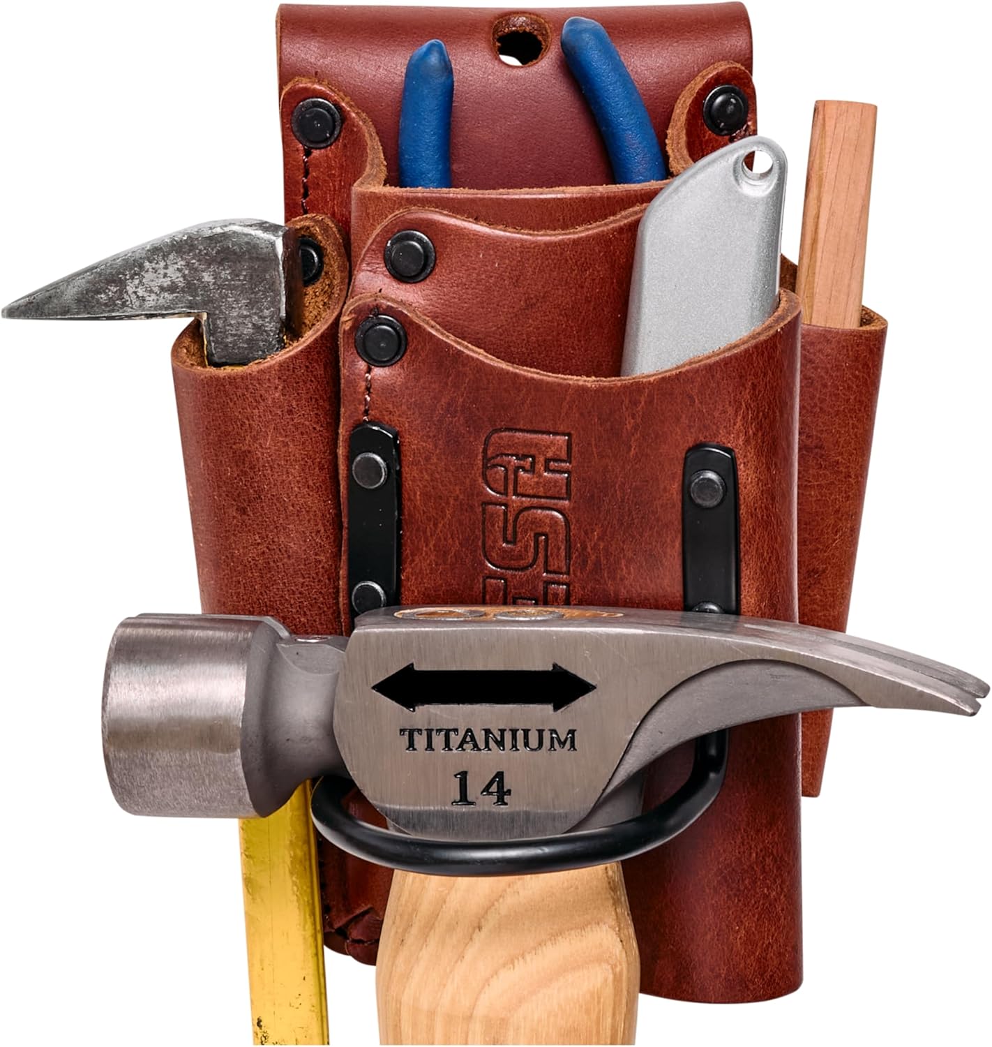 FESA Small Leather Tool Pouch - 5-in-1 Heavy Duty Design
