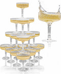 ACRYLIC Champagne Tower 7oz Set of 21 - Stackable Coupe Glasses
