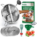 Stainless Steel Food Mill With 3 Milling Discs - Efficient Sauce