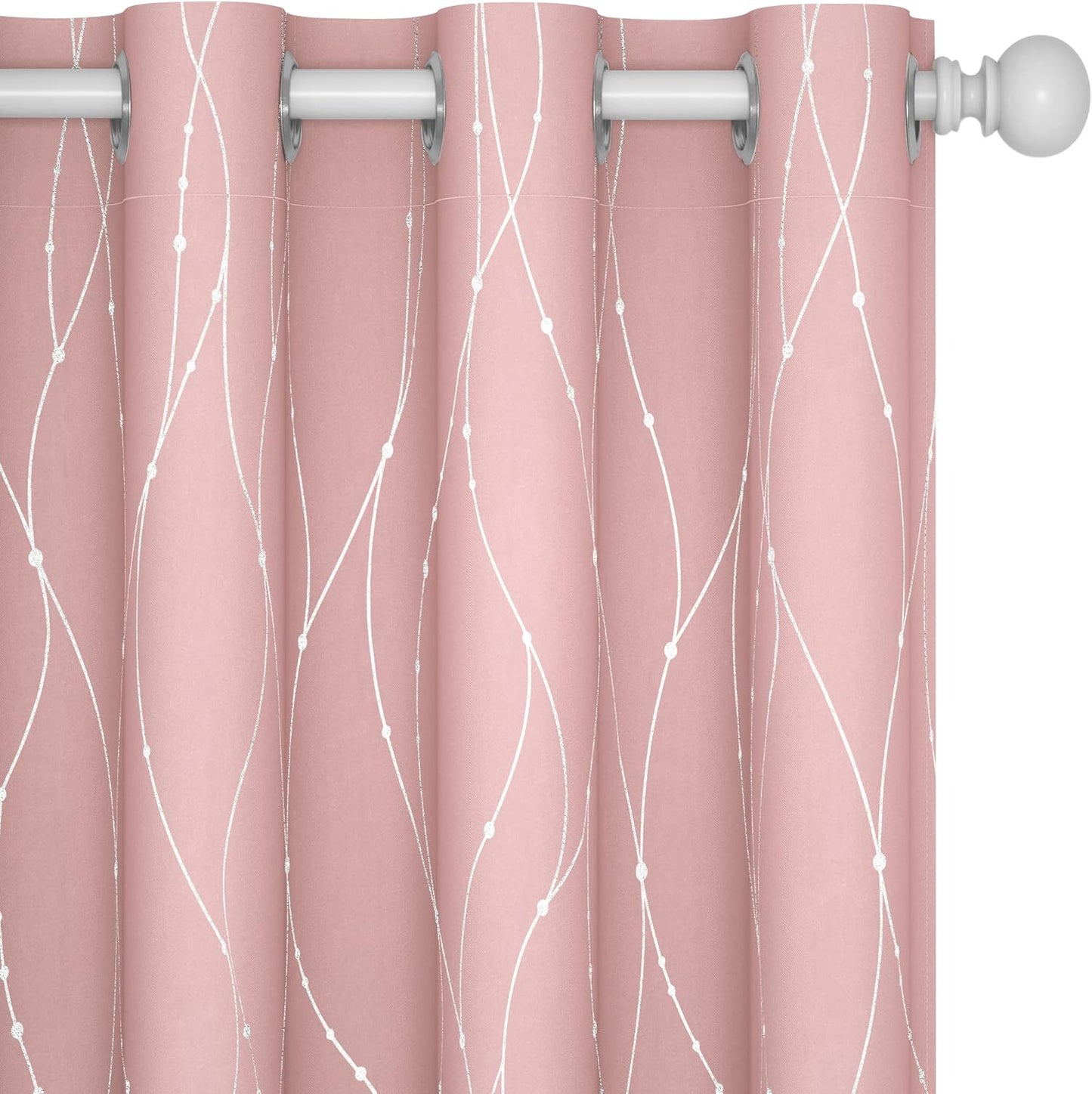 Deconovo Pink Blackout Curtains for Bedroom - Thermal Insulated