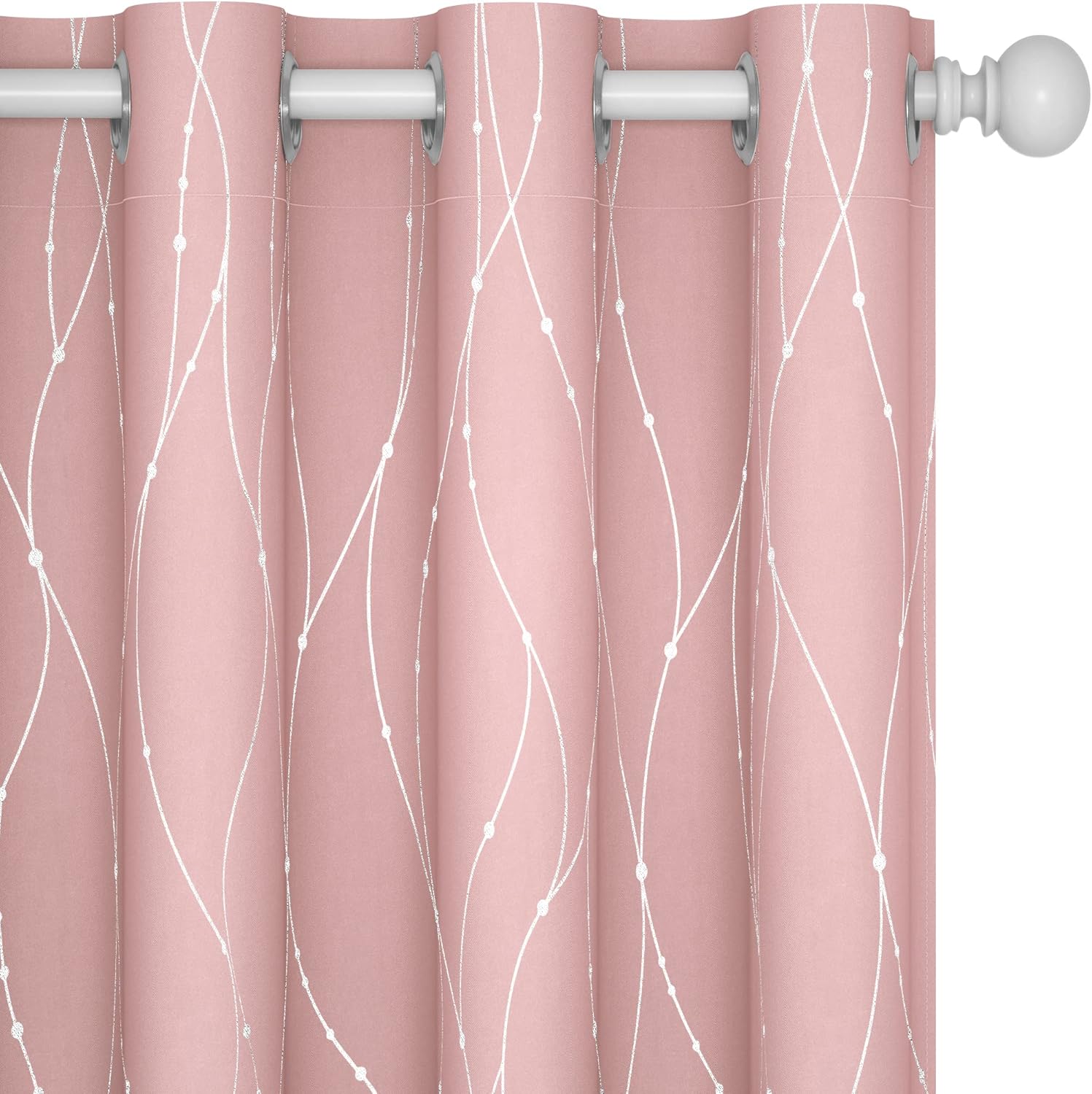 Deconovo Pink Blackout Curtains for Bedroom - Thermal Insulated