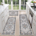 Farmhouse Kitchen Rugs Set of 3 with Runner - Non Slip Washable HEBE