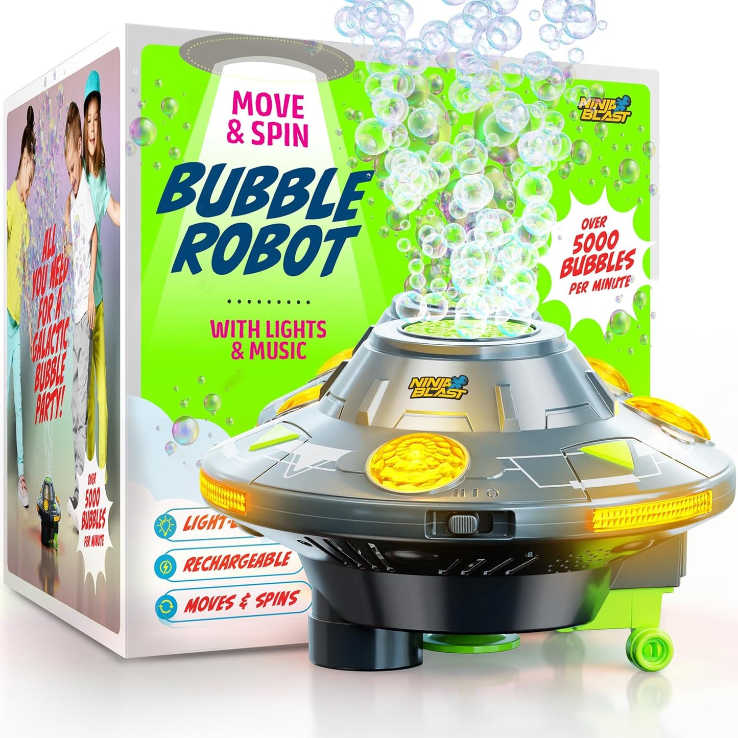 Interactive Bubble Ninja - Spinning, Musical - Outdoor Fun!