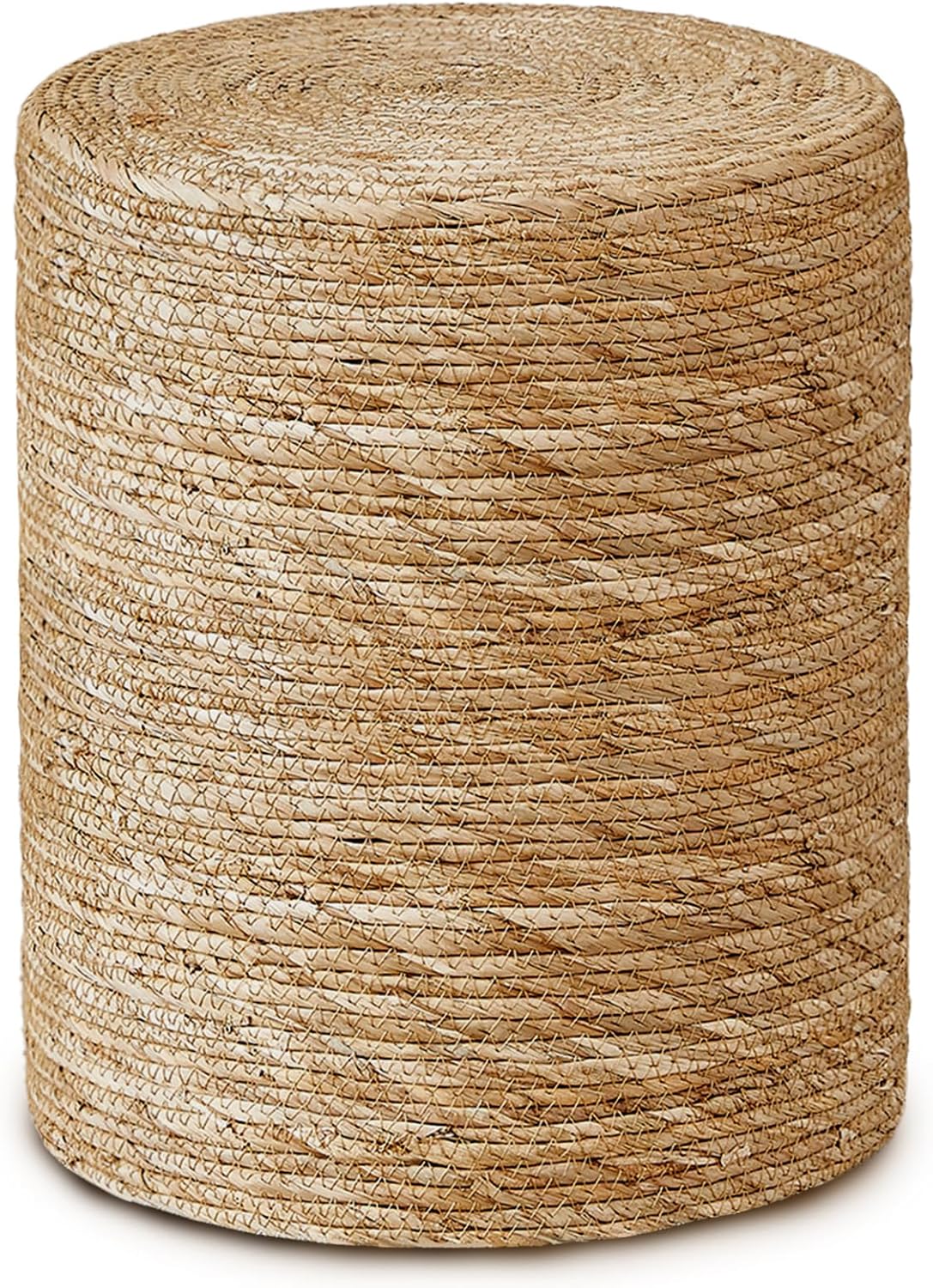 Handwoven Seagrass Pouf Ottoman for Boho Home Decor