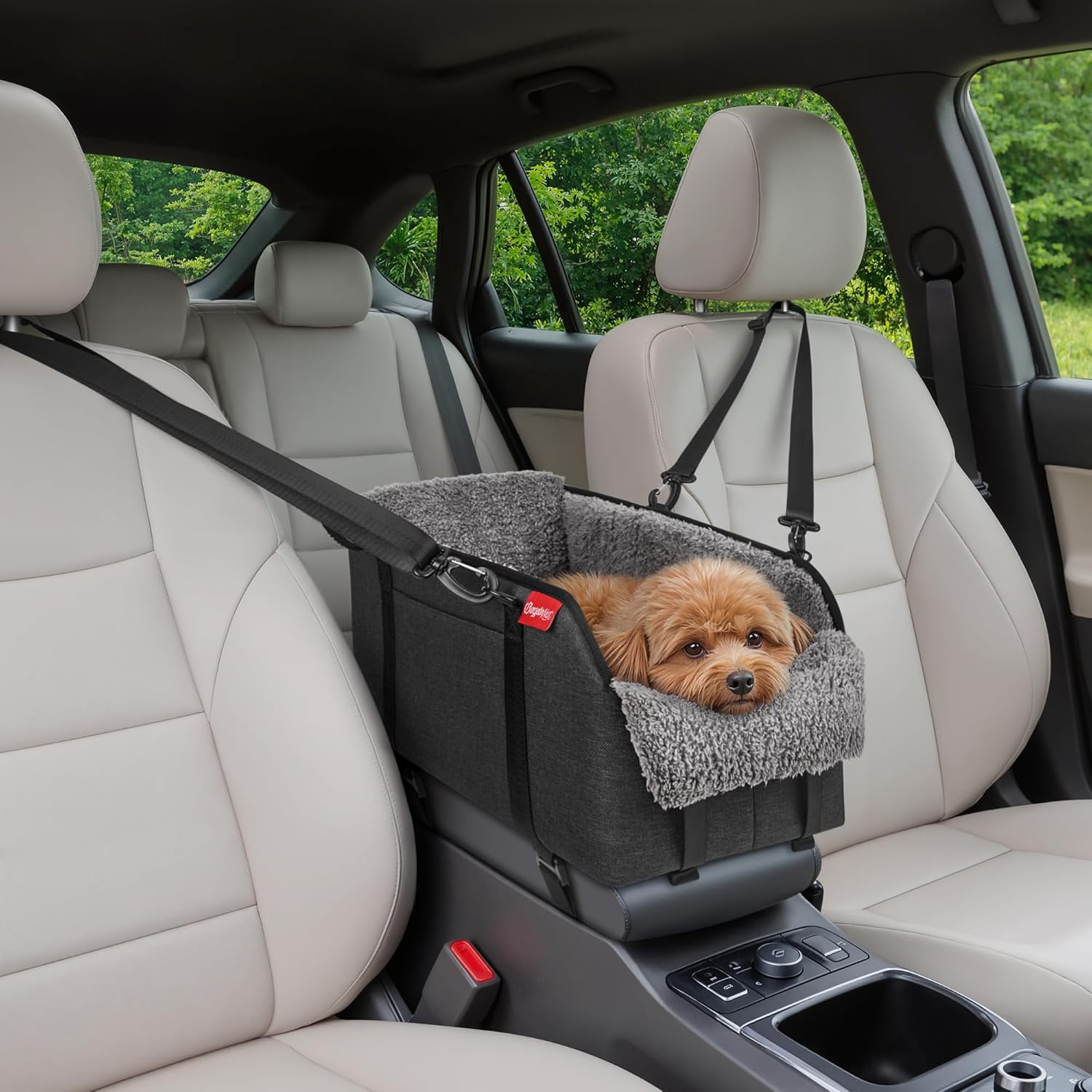BurgeonNest Center Console Small Dog Car Seat for Travel Comfort