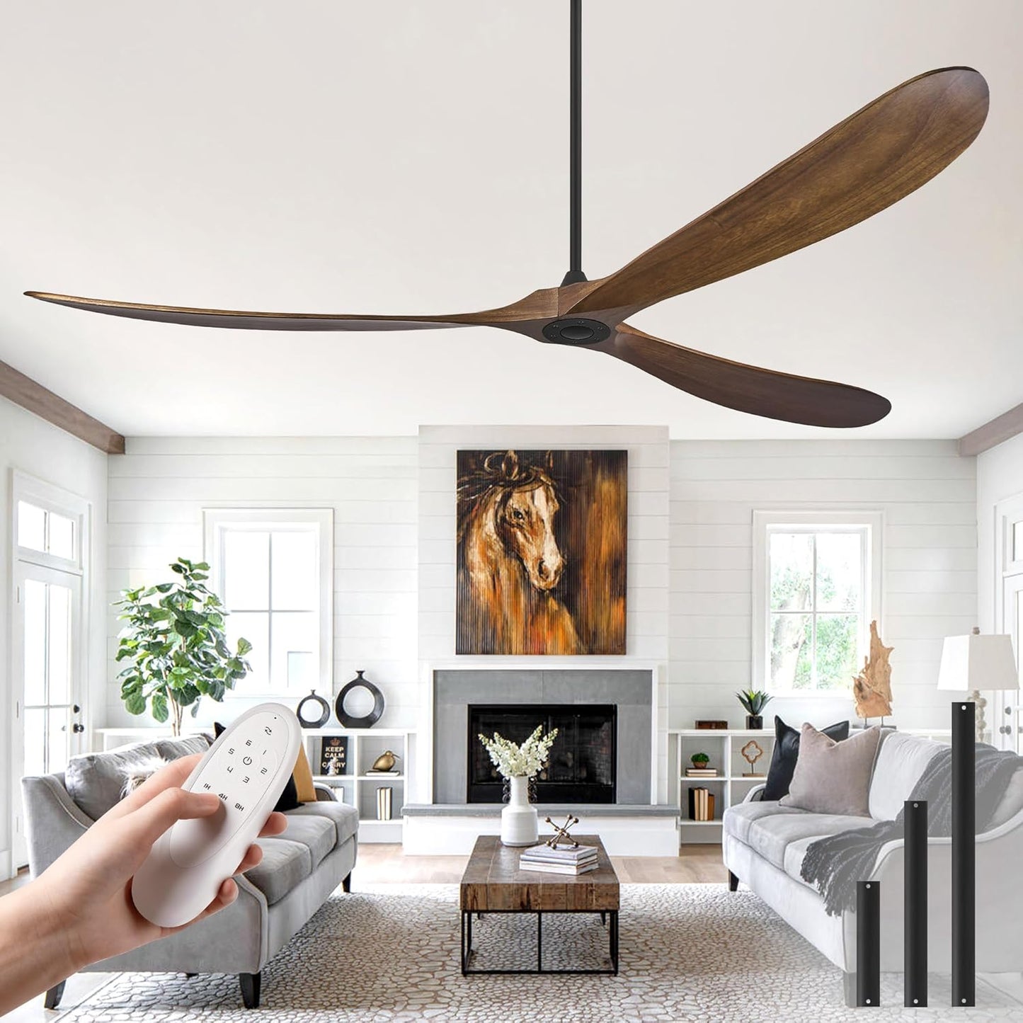 Haipeel 84 Inch Extra Large Ceiling Fan for Indoor Outdoor Use