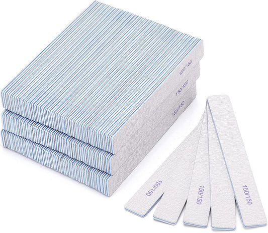 100 Pieces Rectangle Nail Files for Acrylic and Gel Nails
