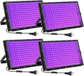 200W Black Light Floodlight 4 Pack - High Output UV for Glow Parties
