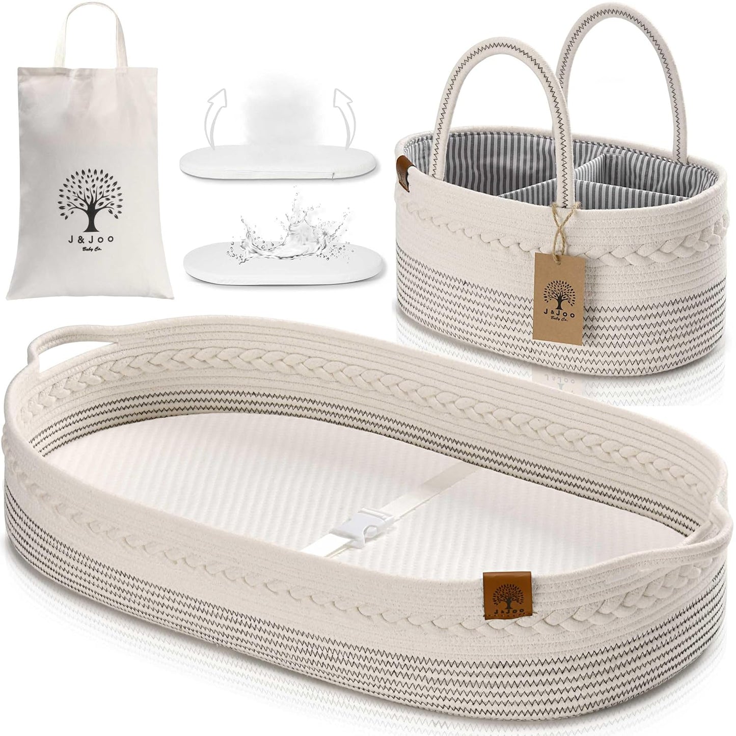 Baby Changing Basket with Diaper Caddy for Easy Diaper Changes