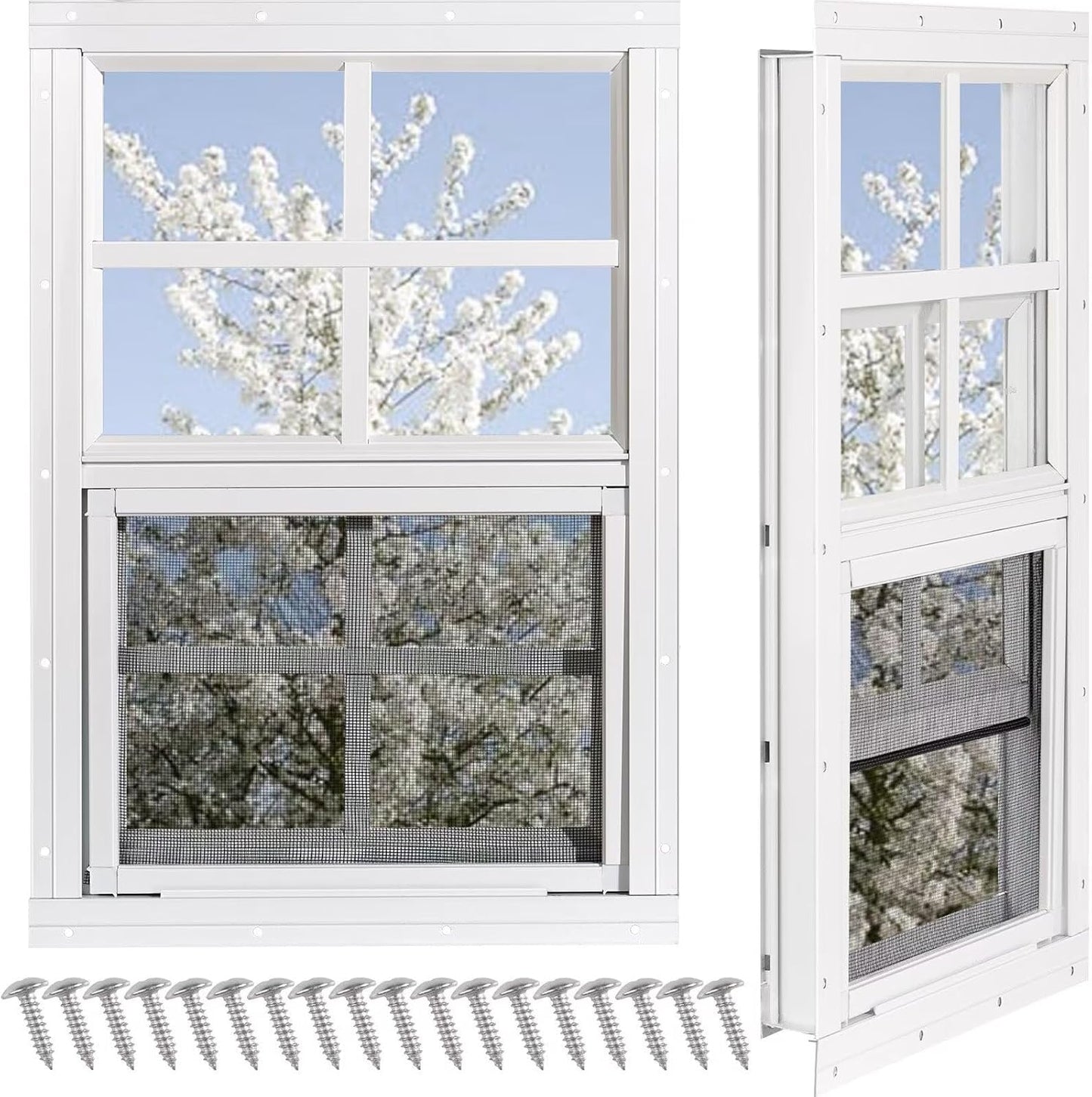 Durable Shed Windows 2 Pack with Tempered Glass for Sheds