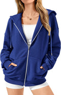 Zip Up Hoodie Women Oversized Sweatshirt - Comfortable Fall Staple